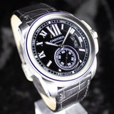 Cartier Calibre de Cartier W7100041 42MM Steel Black Dial Full Set WARRANTY