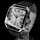 Cartier Santos de Cartier Steel WSSA0018 40MMx48MM Steel Silver Dial Full Set WARRANTY