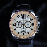 Cartier Calibre Two Tone W7100043 42MM Steel Rose Gold Silver Dial Full Set WARRANTY