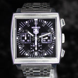 Tag Heuer Monaco CW2111-0 38MM Steel Black Dial Watch Only WARRANTY