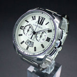 Cartier Calibre de Cartier Chronograph W7100045 42MM Steel Silver Dial Full Set WARRANTY