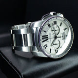 Cartier Calibre de Cartier Chronograph W7100045 42MM Steel Silver Dial Full Set WARRANTY