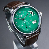 Glashutte Original PanoMaticLunar 1-90-02-13-32-02 40MM Steel Green Dial Full Set