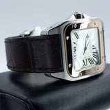 Cartier Santos 100 Two-Tone Mid-Size W20107X7 33MM Gold/Steel White Dial Full Set WARRANTY