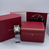 Cartier Santos 100 Two-Tone Mid-Size W20107X7 33MM Gold/Steel White Dial Full Set WARRANTY