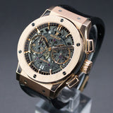 Hublot Aerofusion King Gold 525.OX.0180.LR 45MM Rose Gold Skeleton Dial Watch and card WARRANTY