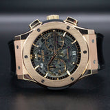 Hublot Aerofusion King Gold 525.OX.0180.LR 45MM Rose Gold Skeleton Dial Watch and card WARRANTY