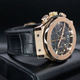 Hublot Aerofusion King Gold 525.OX.0180.LR 45MM Rose Gold Skeleton Dial Watch and card WARRANTY