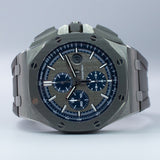 Audemars Piguet Offshore Chronograph Grey Dial With Blue External Zone 26400IO.OO.A004CA.02.A 44MM Titanium Grey Dial Full Set WARRANTY