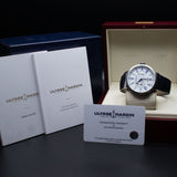 Ulysse Nardin Marine Chronograph Annual Calendar 1533-150/E0 43MM Steel White Dial Full Set WARRANTY