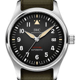 IWC Pilot's Watch Automatic Spitfire - 39.0 mm Stainless Steel Case - Black Dial - Green Textile Strap - IW326801