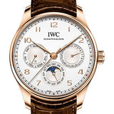 IWC Portugieser Perpetual Calendar 42 - 18K 5N Gold Case - Silver-Plated Dial - IW344202