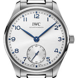 IWC Portugieser Automatic 40 Watch - Stainless Steel Case - Silver-Plated Dial - Stainless Steel Bracelet - IW358312