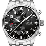 IWC Pilot's Watch Chronograph - 43 mm Stainless Steel Case - Black Dial - Steel Bracelet - IW377710