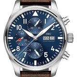 IWC Pilot's Watch Chronograph Edition Le Petit Prince - 43 mm Stainless Steel Case - Midnight Blue Dial - Brown Santoni Calfskin Strap - IW377714