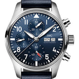 IWC Pilot's Watch Chronograph 41 - Stainless Steel Case - Blue Dial - Blue Calfskin Strap - IW388101