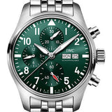 IWC Pilot's Watch Chronograph 41 - Stainless Steel Case - Green Dial - Stainless Steel Bracelet - IW388104