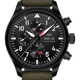 IWC Pilot’s Watch Chronograph Top Gun Edition SFTI - Ceramic Case - Black Dial - Green Textile Strap Limited Edition of 1500 - IW389104