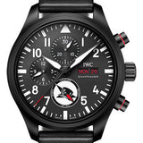 IWC Pilot’s Watch Chronograph Edition Tophatters Watch - Ceramic Case - Black Dial - Black Calfskin Strap - IW389108