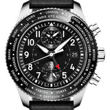 IWC Pilot's Watch Timezoner Chronograph - 46.0 mm Stainless Steel Case - Black Dial - Black Calfskin Strap - IW395001