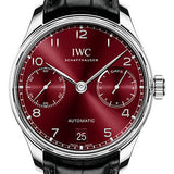 IWC Portugieser Automatic - Stainless Steel Case - Burgundy Dial - Black Alligator Leather Strap - IW500714