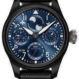 IWC Big Pilot's Watch Perpetual Calendar Edition Rodeo Drive - 46.5 mm Ceramic Case - Blue Dial - Black Calfskin Strap - IW503001