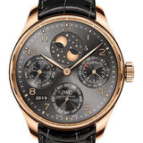 IWC Portugieser Perpetual Calendar Watch - 44.2 mm 5N Gold Case - Slate Dial - Black Alligator Strap - IW503404