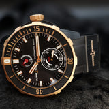Ulysse Nardin Diver Chronometer Titanium & 18K Rose Gold 1185-170/BLACK 44mm Black Dial WARRANTY