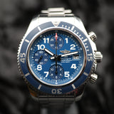 Breitling Superocean Chronograph A13311D1/C936 42MM Blue Dial Watch and Papers WARRANTY