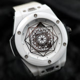 Hublot Big Bang Sang Bleu 415.HX.2027.VR.MXM19 45MM White Ceramic Steel Dial Full Set WARRANTY