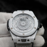 Hublot Big Bang Sang Bleu 415.HX.2027.VR.MXM19 45MM White Ceramic Steel Dial Full Set WARRANTY