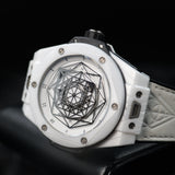 Hublot Big Bang Sang Bleu 415.HX.2027.VR.MXM19 45MM White Ceramic Steel Dial Full Set WARRANTY