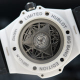 Hublot Big Bang Sang Bleu 415.HX.2027.VR.MXM19 45MM White Ceramic Steel Dial Full Set WARRANTY