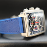 TAG Heuer Monaco Chronograph Skeleton CBL2182.FT6235 39MM Blue Dial Full Set WARRANTY