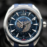 Omega Seamaster Worldtimer 220.12.43.22.03.001 43MM Blue Dial Full Set WARRANTY