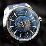 Omega Seamaster Worldtimer 220.12.43.22.03.001 43MM Blue Dial Full Set WARRANTY
