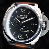 Panerai Luminor 1950 3 Days GMT Power Reserve PAM00321 44MM Steel Black Dial Full Set WARRANTY