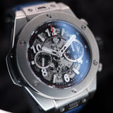 Hublot Big Bang Unico Titanium 411.NX.1170.RX 45MM Titanium Skeleton Dial Full Set Warranty