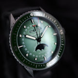 Blancpain Fifty Fathoms Bathyscaphe Quantieme Moonphase 5054-0153-B52A 43MM Green Dial Full Set WARRANTY