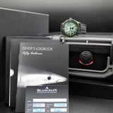 Blancpain Fifty Fathoms Bathyscaphe Quantieme Moonphase 5054-0153-B52A 43MM Green Dial Full Set WARRANTY