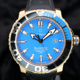 Carl F. Bucherer Patravi ScubaTec Gold 00.10632.22.53.01 44MM Rose Gold Blue Dial WARRANTY