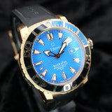 Carl F. Bucherer Patravi ScubaTec Gold 00.10632.22.53.01 44MM Rose Gold Blue Dial WARRANTY