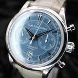 Carl F. Bucherer Manero Flyback 00.10919.08.93.01 43MM Steel Blue Dial WARRANTY