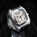 Cartier Santos 100 XL Chronograph W20090X8 42MM White Dial WARRANTY