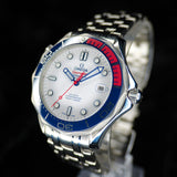 Omega Seamaster Diver 300M Commanders James Bond 007 212.32.41.20.04.001 41MM Steel White Dial Full Set WARRANTY