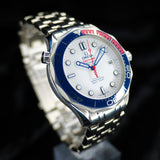Omega Seamaster Diver 300M Commanders James Bond 007 212.32.41.20.04.001 41MM Steel White Dial Full Set WARRANTY