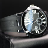Ulysse Nardin Executive Dual Time 243-00-3/42 43MM Steel Black Dial Full Set WARRANTY