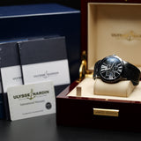 Ulysse Nardin Executive Dual Time 243-00-3/42 43MM Steel Black Dial Full Set WARRANTY