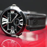 Ulysse Nardin Executive Dual Time 243-00-3/42 43MM Steel Black Dial Full Set WARRANTY