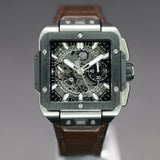 Hublot Square Bang Skeleton Dial 821.NM.0170.RX 42MM Titanium Skeleton Dial Full Set WARRANTY